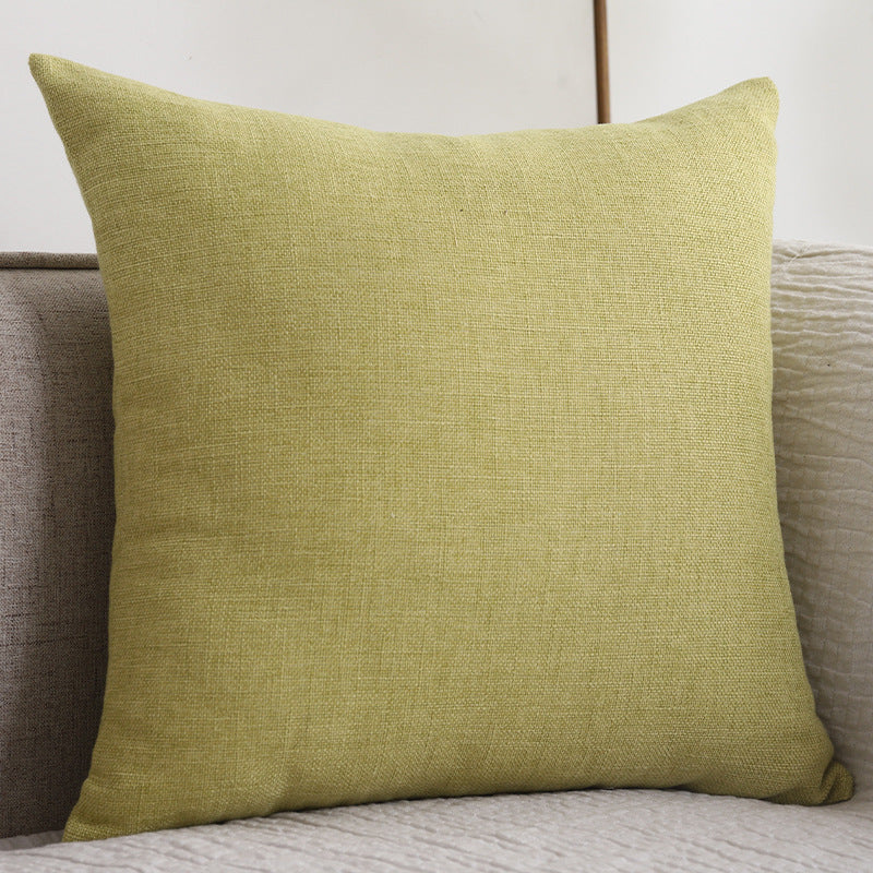 Plain Cotton Linen Throw Pillow Cover