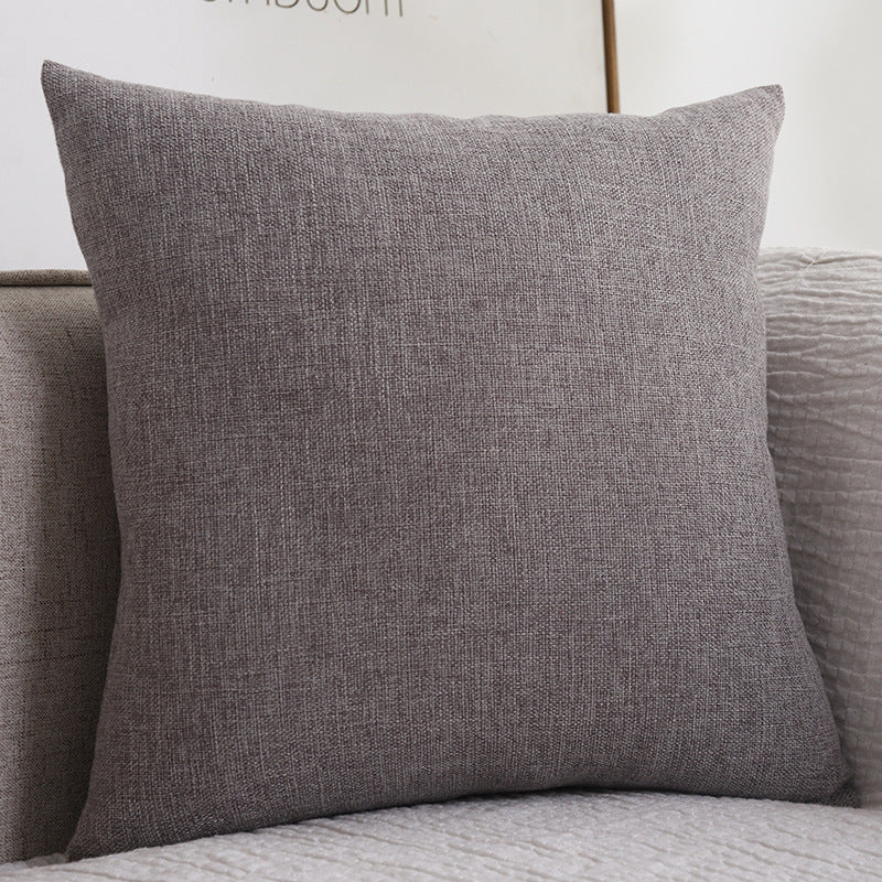 Plain Cotton Linen Throw Pillow Cover