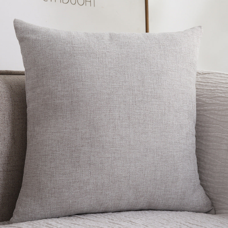 Plain Cotton Linen Throw Pillow Cover