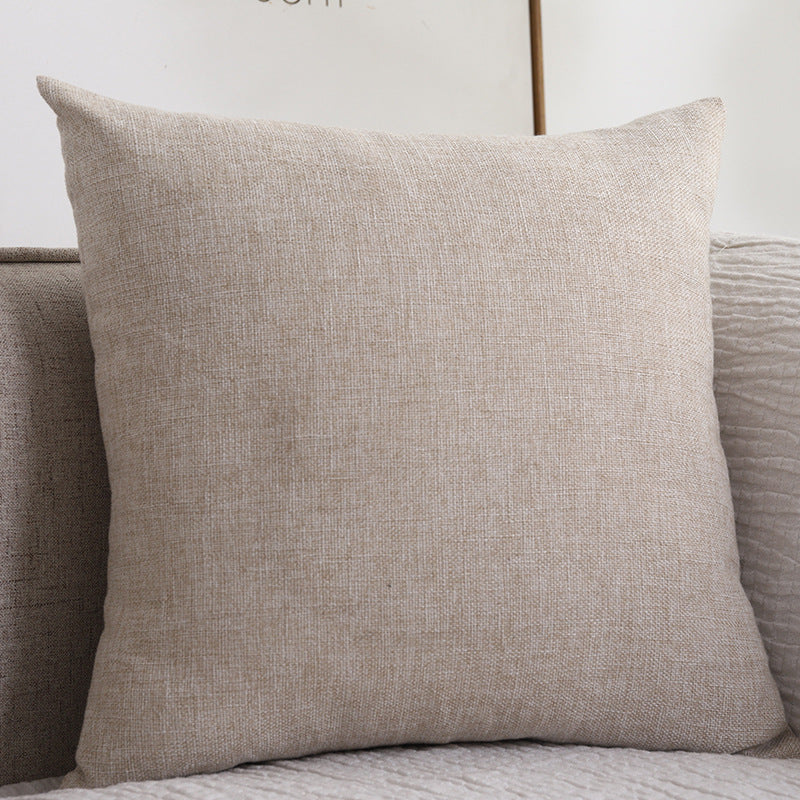 Plain Cotton Linen Throw Pillow Cover