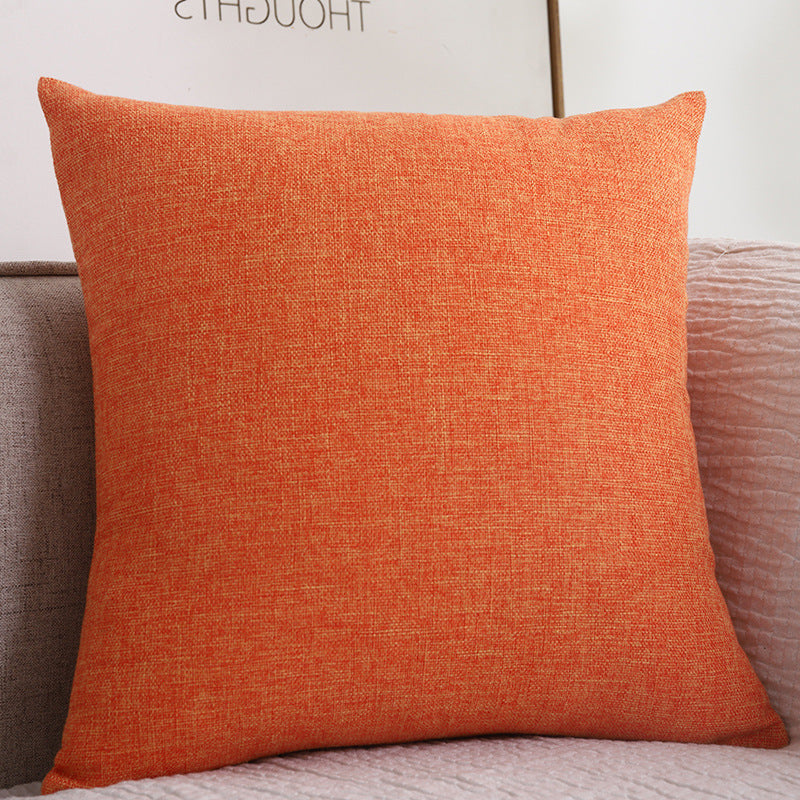 Plain Cotton Linen Throw Pillow Cover