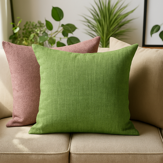 Premium Linen Look Throw Pillow Cover – 18x18, 22x22 Inch | Single Decorative Cushion for Spring & Summer Home Decor – Light Green