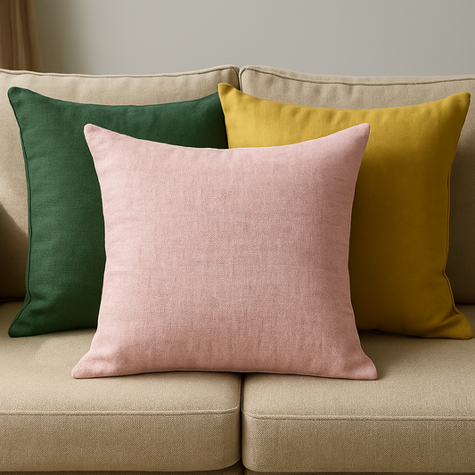 Premium Linen Look Throw Pillow Cover – 18x18, 22x22 Inch | Single Decorative Cushion for Spring & Summer Home Decor – Pink Blush