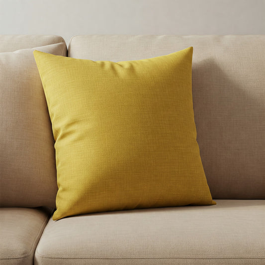 Premium Linen Look Throw Pillow Cover – 18x18,22x12, 22x22 Inch | Single Decorative Cushion for Spring & Summer Home Decor – mustard