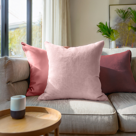 Light Pink Premium Linen-Feel Throw Pillow Cover – Perfect for Summer