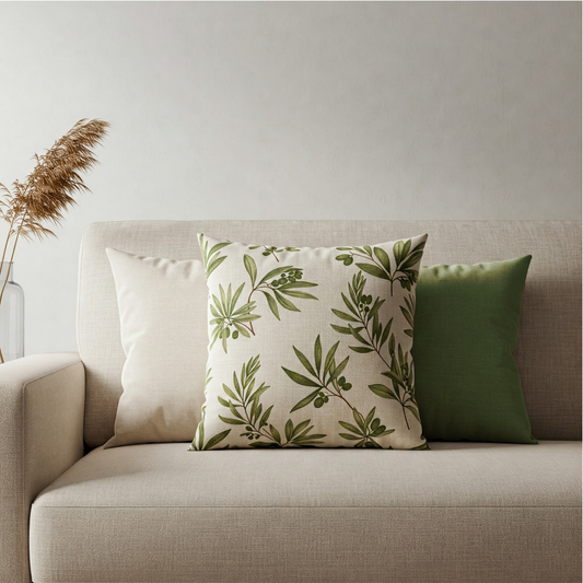 Oliven Floral Silktouch Feel Throw Pillow Cover